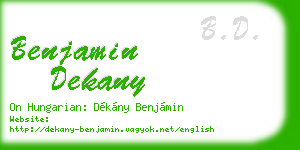 benjamin dekany business card