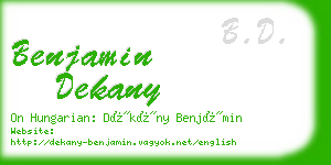 benjamin dekany business card